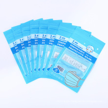 General Mask Bag Disposable Face Mask Packaging Plastic Bag 3 Side Seal Hang Hole Facial Mask Bags with Clear